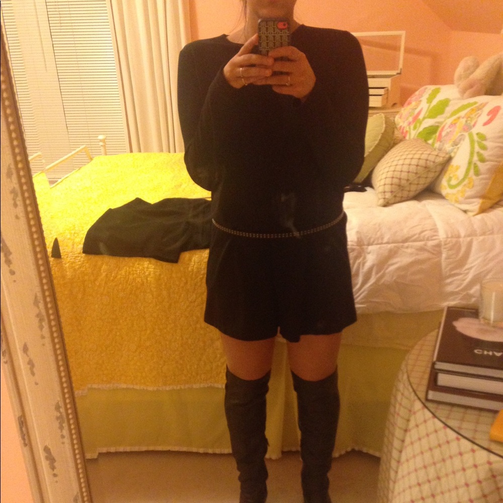 Black long sleeve romper